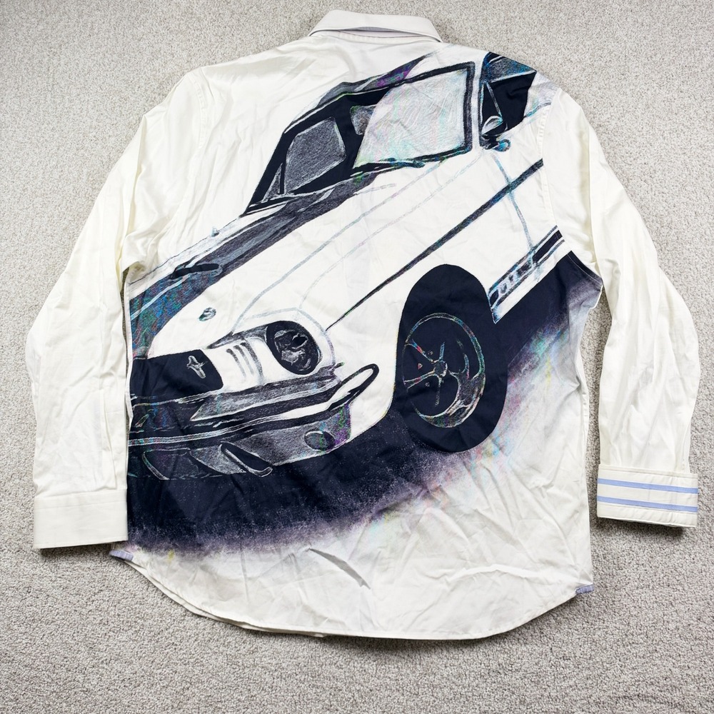 Robert Graham Button Down Men 3XL White Fresh Prince Car Graphic MR191851BLTF